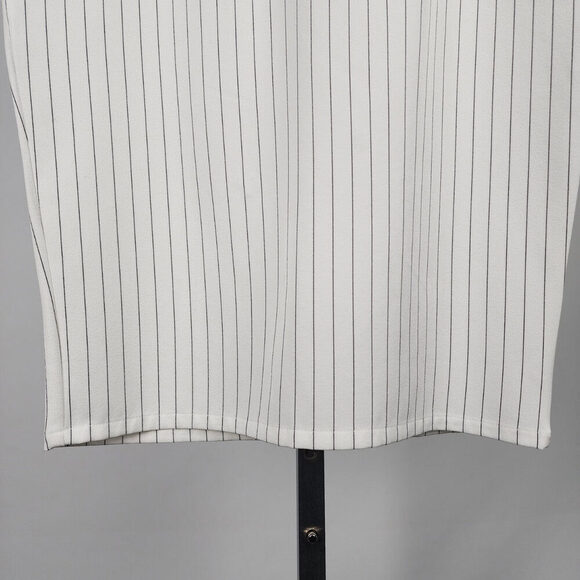 Active USA White Pin Striped Midi Skirt Size L - Picture 4 of 8